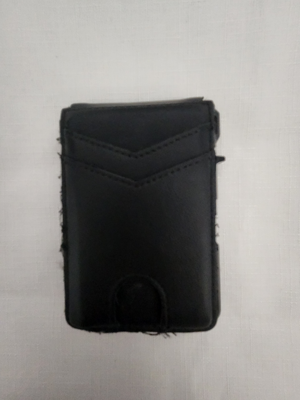 Black Leather And Metal Minimalist Wallet